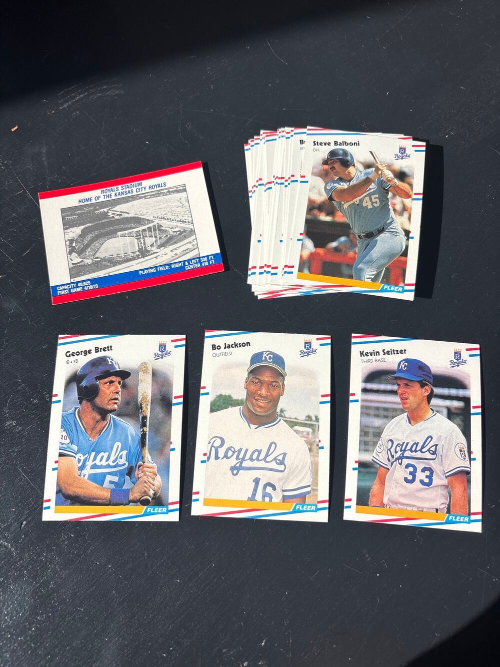 1988 Fleer Baseball Card set Kansas City Royals Bo Jackson George Brett team